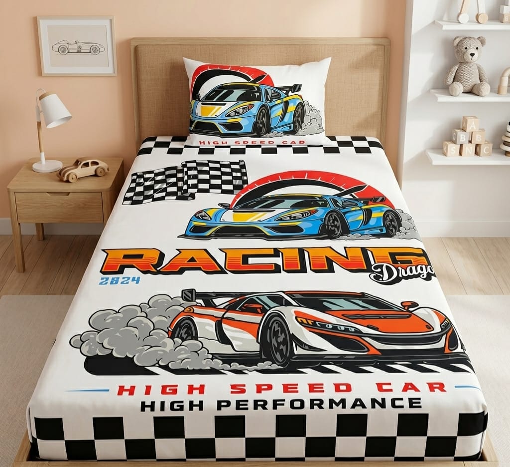 Racing Drift Kids Bedsheet