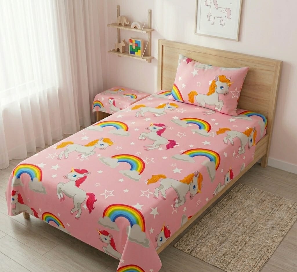 Rainbow Unicorn Fantasy Kids Bedsheet