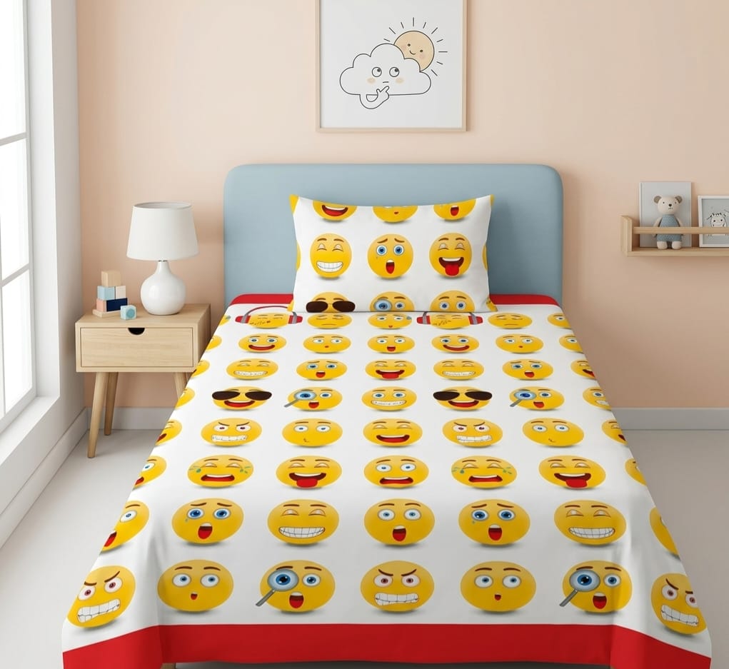 Emoji Fun Expressions Kids Bedsheet