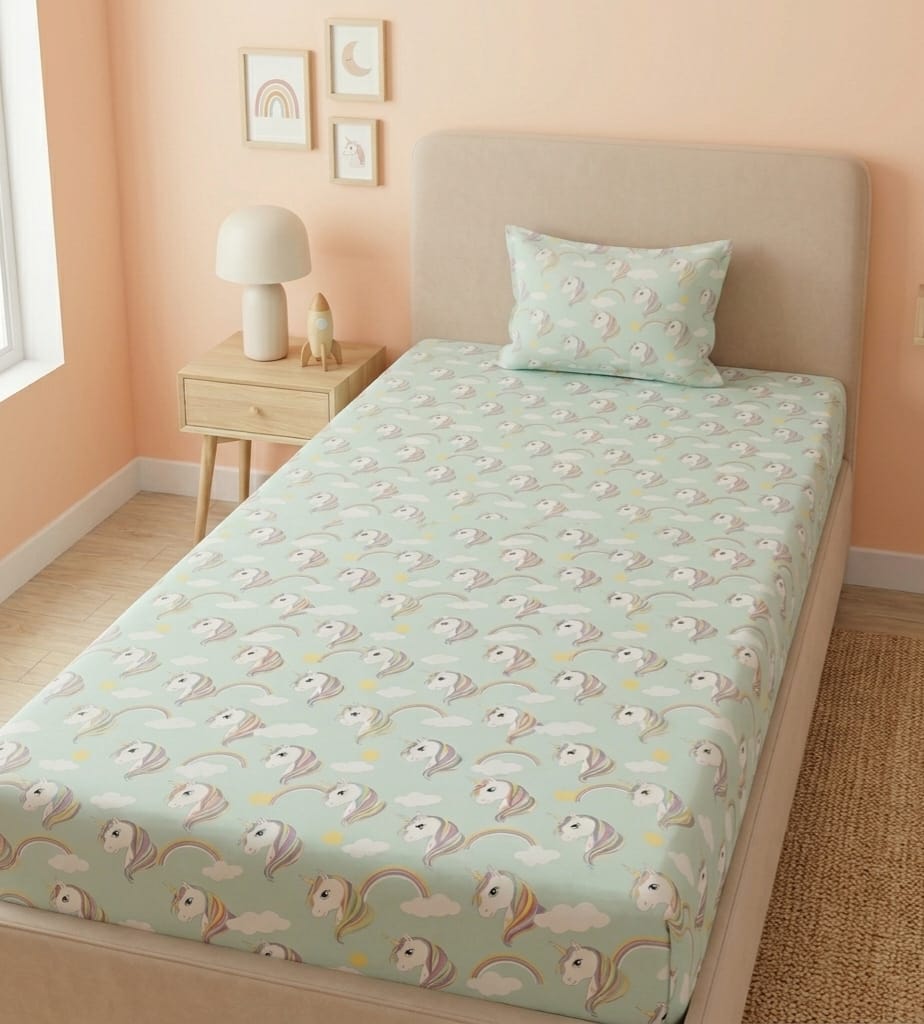Pastel Unicorn Dreams Kids Bedsheet