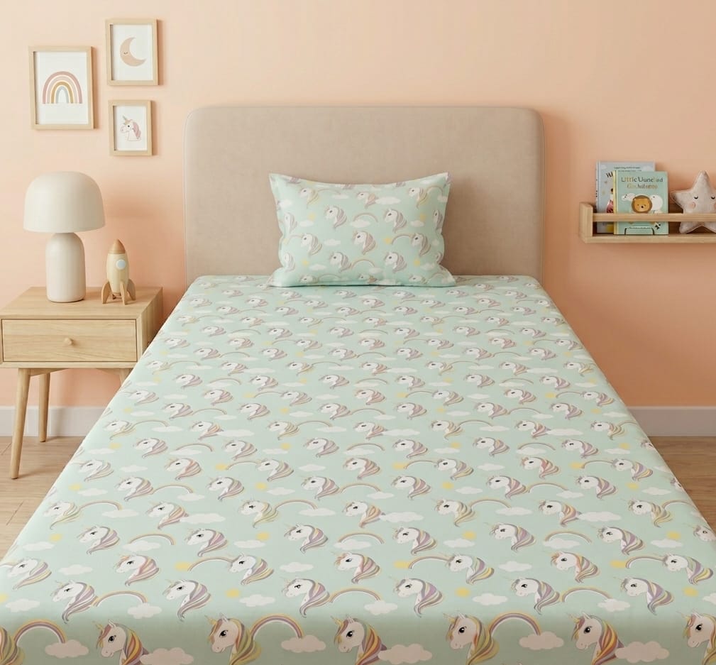 Pastel Unicorn Dreams Kids Bedsheet