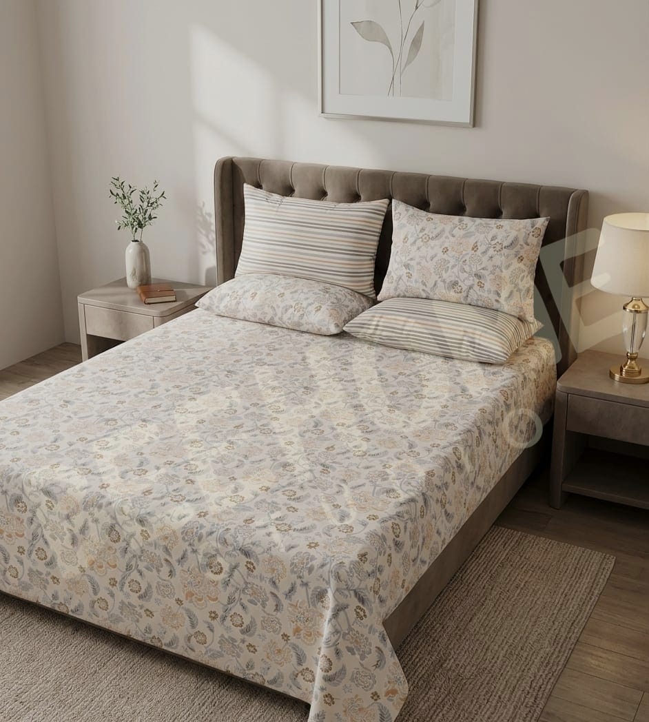 BHS Vintage Ivory Bloom Bedsheet