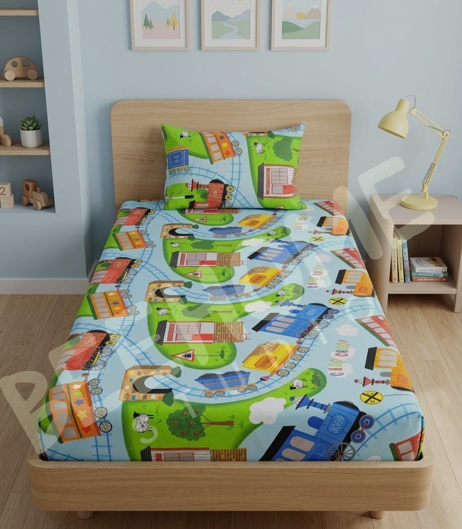 Train Journey Kids Bedsheet