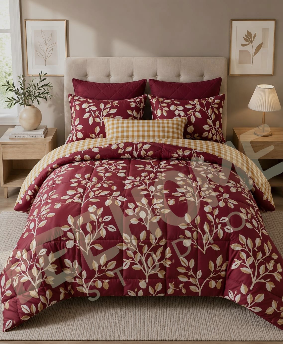 BHS Ruby Leaf 6 Pieces Comforter Set