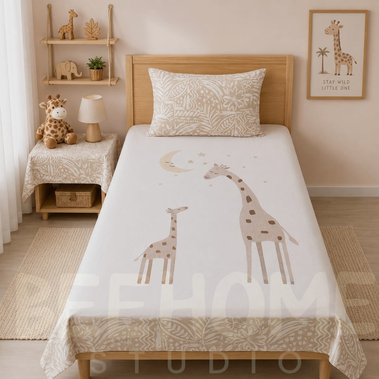 Moonlit Giraffe Kids Bedsheet